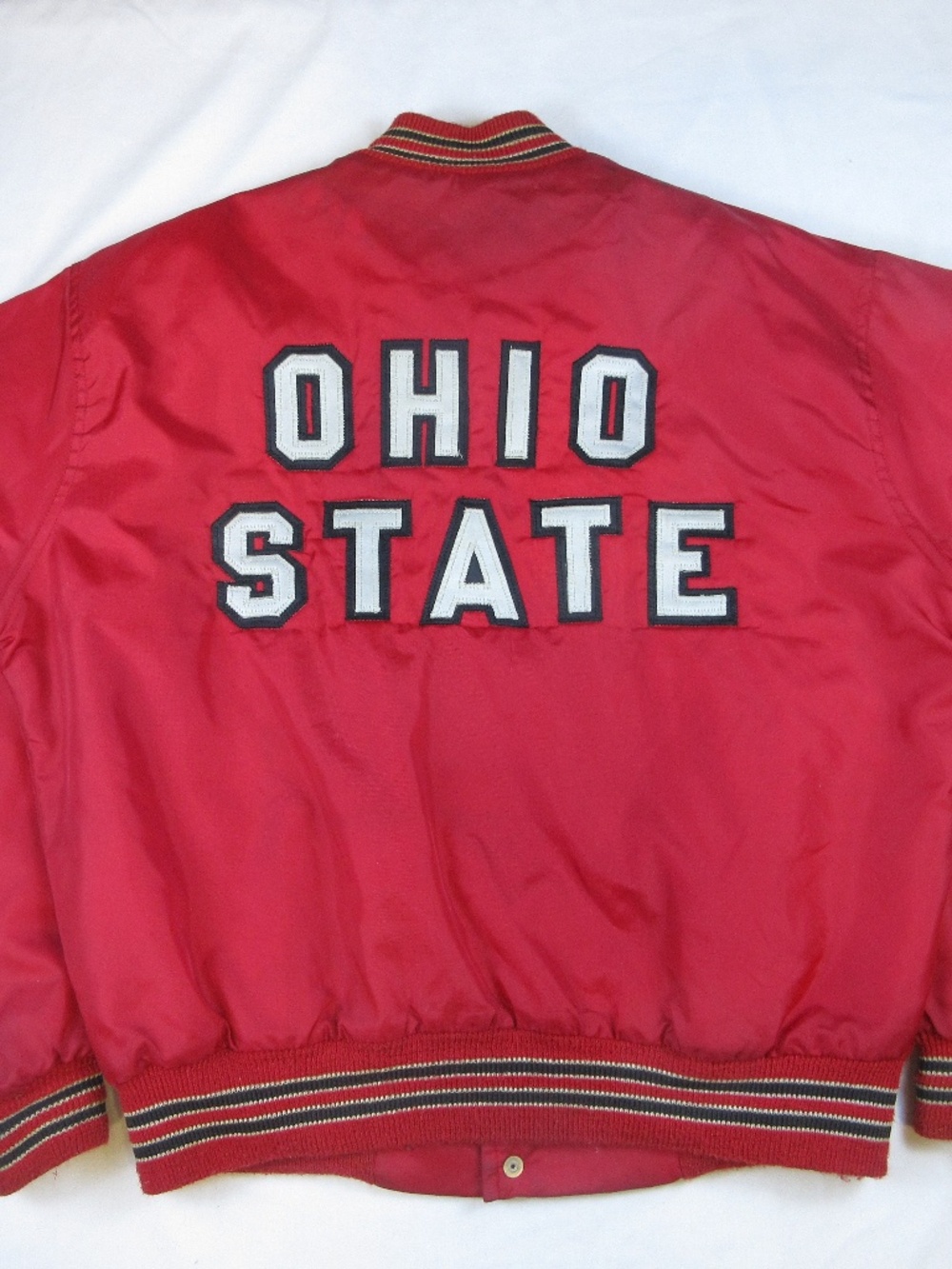 Vintage 70's - 80s Ohio State Buckeyes Red Satin Bomber Jacket Mens West Wind